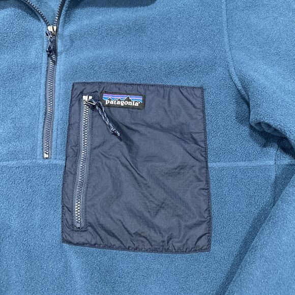 Patagonia Sweater Mens Medium Blue Microdini 1/2 Zip Fleece Pullover Outdoor - Picture 2 of 5